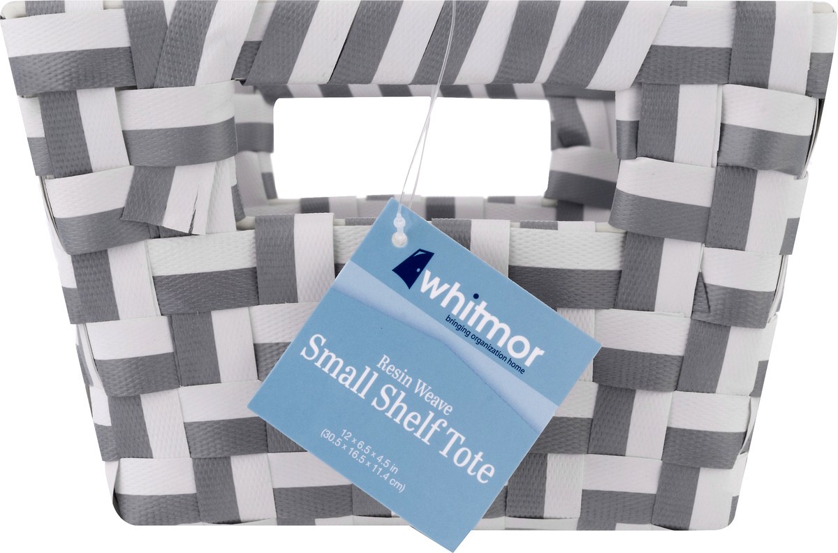 slide 6 of 9, Whitmor Small Resin Strap Shelf Tote - Gray & White Chevron, 1 ct