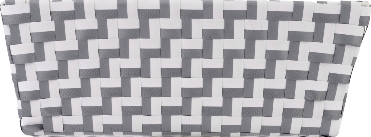 slide 7 of 9, Whitmor Small Resin Strap Shelf Tote - Gray & White Chevron, 1 ct