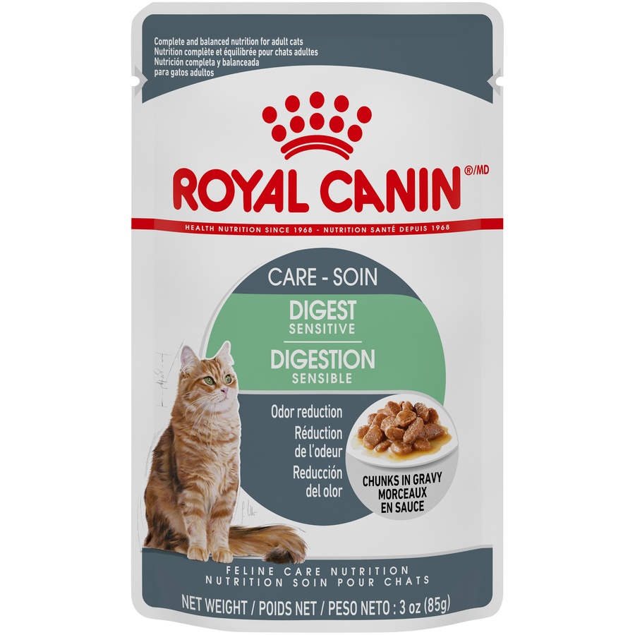 slide 1 of 4, Royal Canin Care Digest Sensitive Chunks in Gravy Feline Care Nutrition, 3 oz