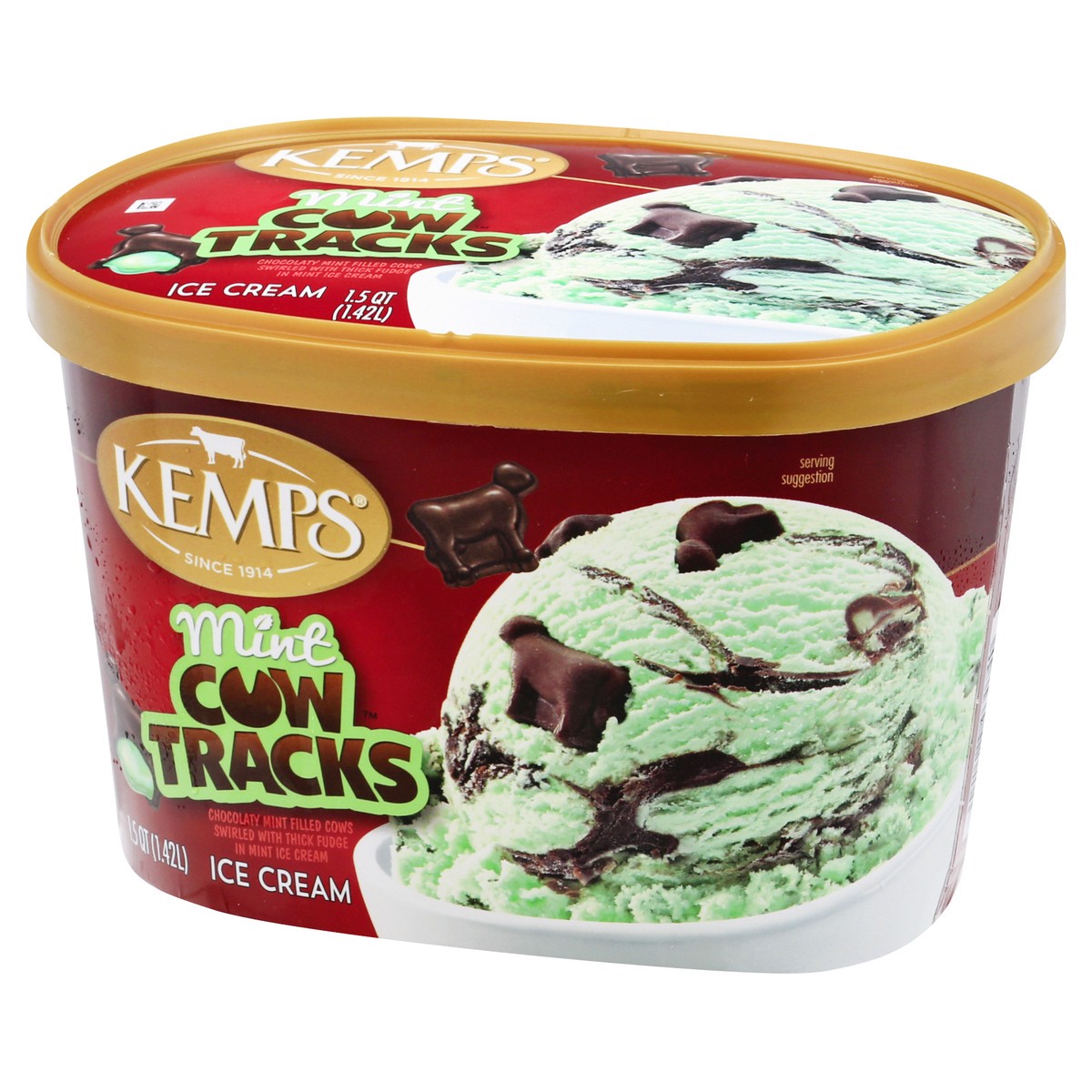 slide 7 of 9, Kemps Mint Cow Tracks Ice Cream 1.5 Quart, 1.5 qt