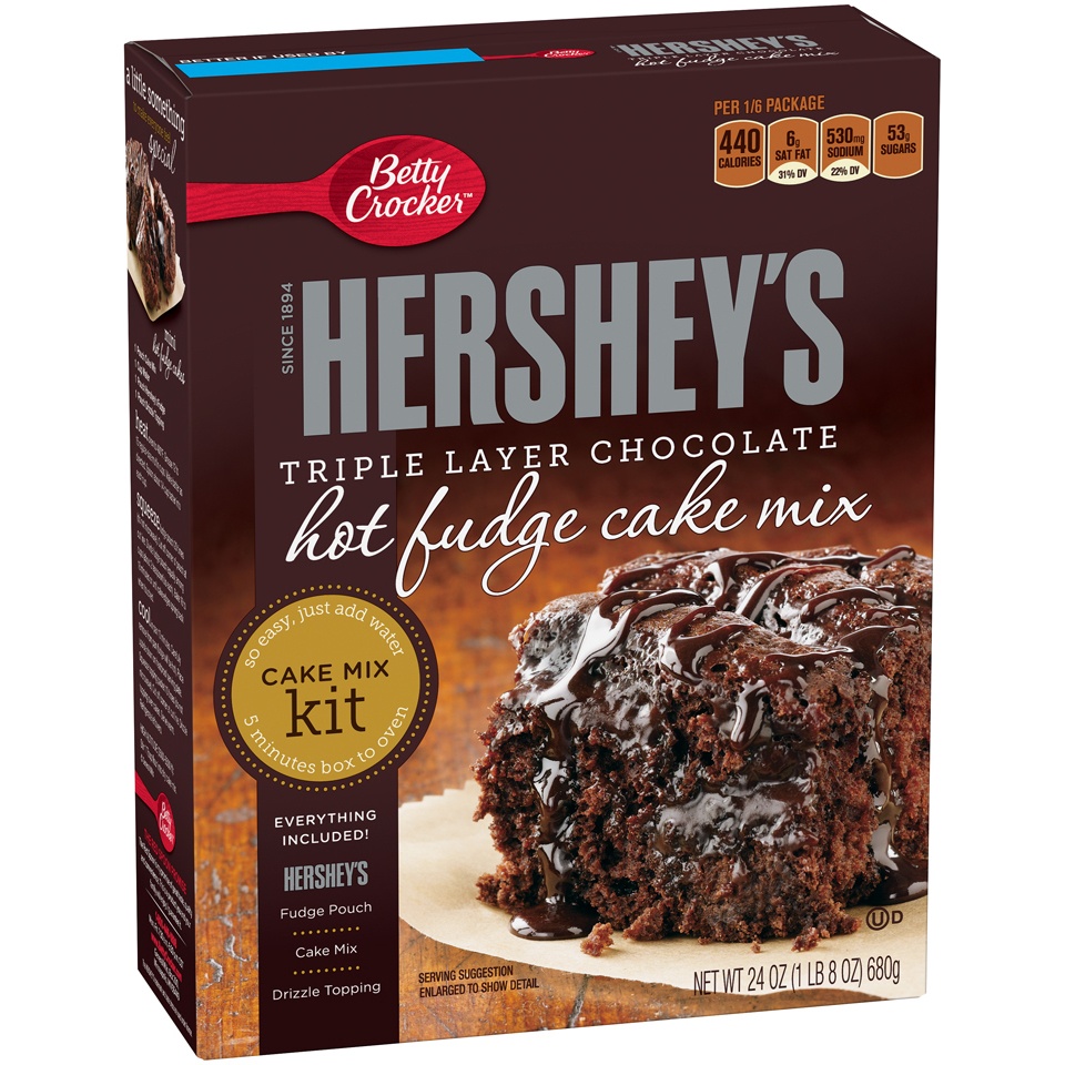slide 1 of 1, Betty Crocker Hersheys Cake Mix Kit Hot Fudge, 24 oz