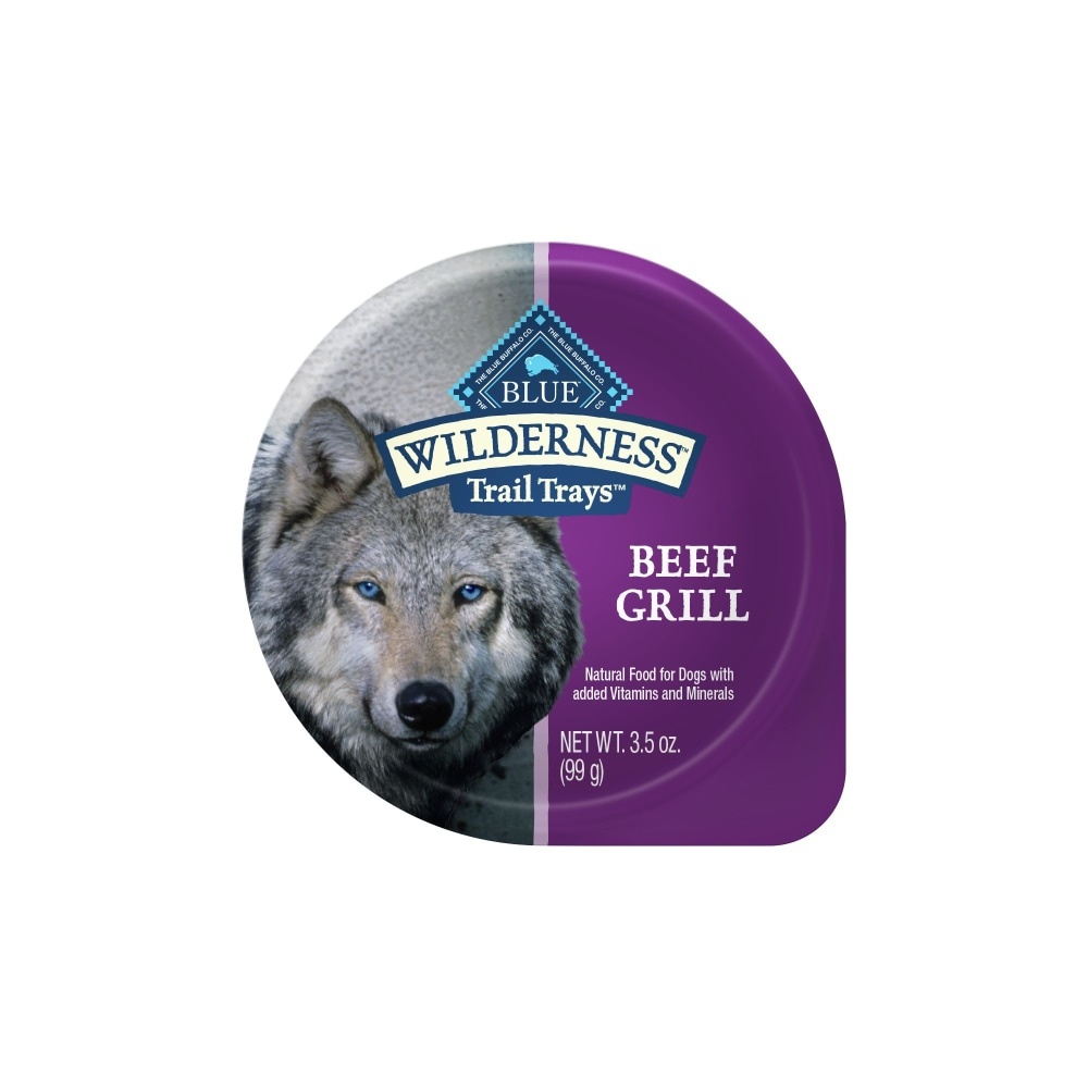 slide 1 of 1, Blue Buffalo Wilderness Beef Grill Trail Trays Wet Dog Food, 3.5 oz