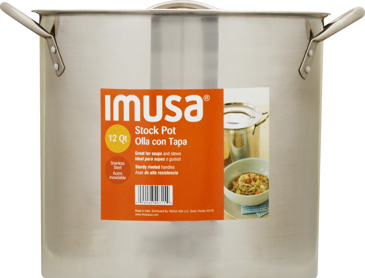 slide 1 of 3, Imusa Stainless Stock Pot 12Qt, 1 ct