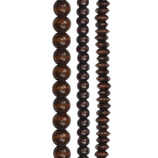 slide 1 of 3, Dark Brown Wood Mixed Beads By Bead Landing, 3.5mm-8mm