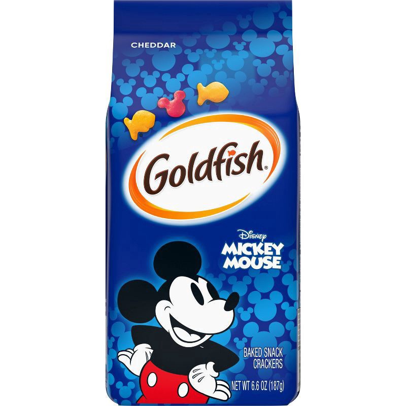 slide 1 of 5, Goldfish Cheddar Baked Snack Crackers Limited Edition Mickey Mouse, 6.6 oz