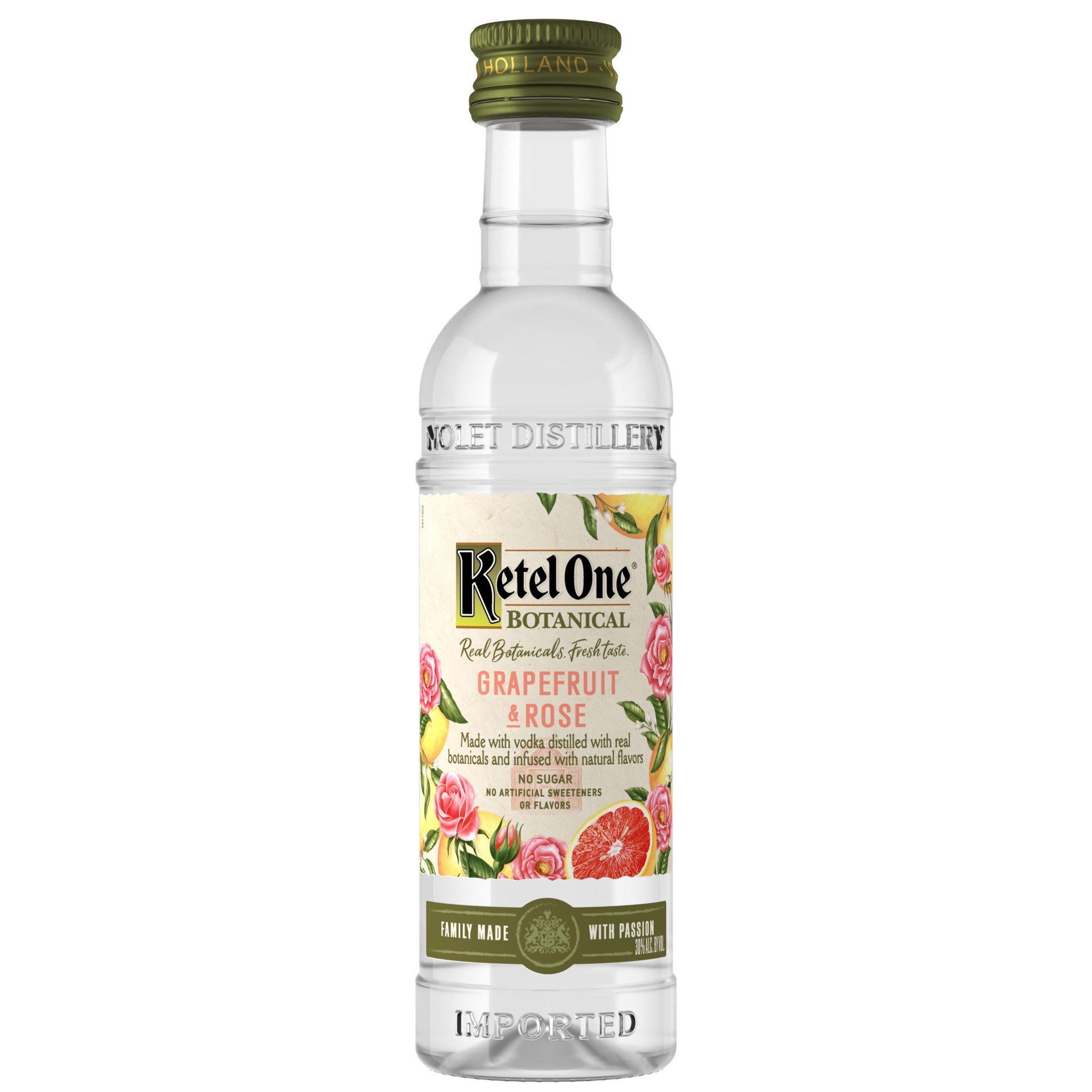 slide 1 of 3, Ketel One Botanical Grapefruit & Rose Vodka Distilled With Real Botanicals And Infused With Natural Flavors, 50 mL, 