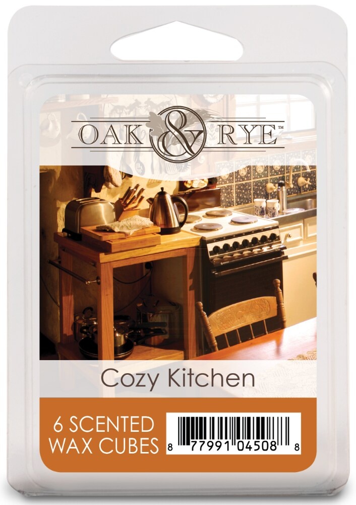 slide 1 of 1, Oak & Rye Cozy Kitchen Wax Cubes - Brown, 6 ct