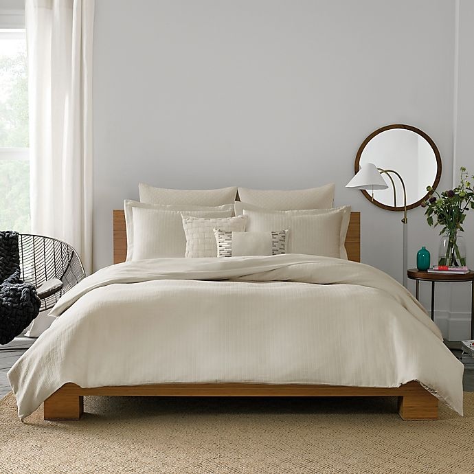 slide 1 of 1, Real Simple Lattice Twin Duvet Cover - Stone, 1 ct