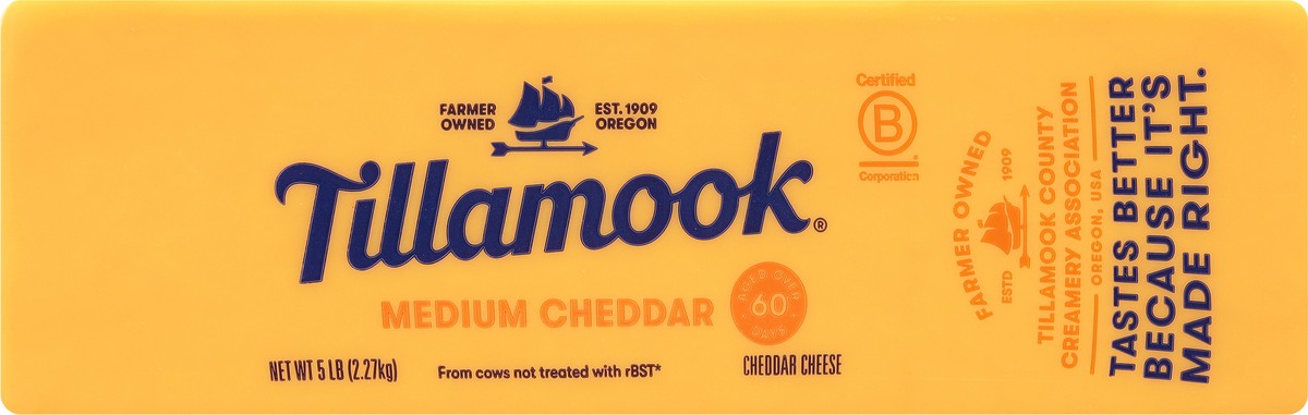 slide 2 of 13, Tillamook Medium Cheddar Cheese 5 lb, 5 lb