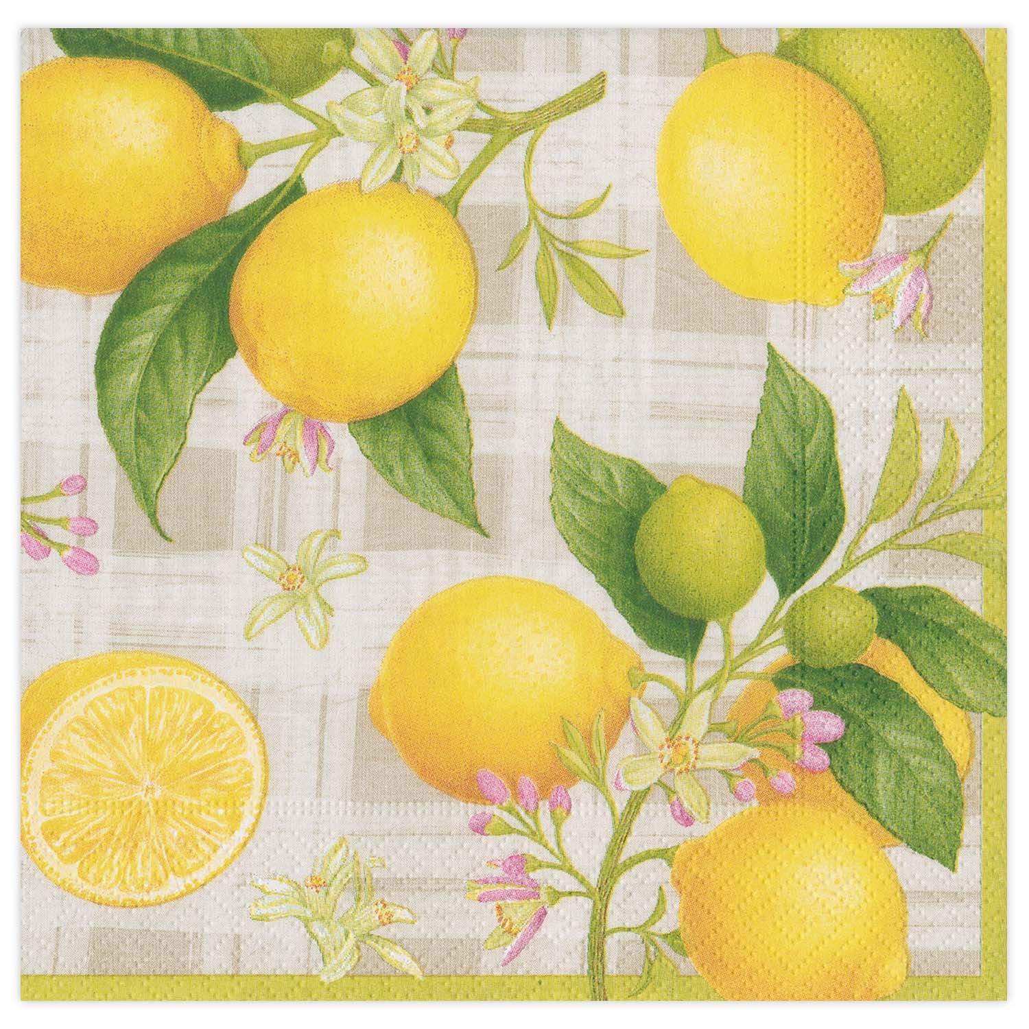 slide 1 of 1, Caspari Citron Cocktail Napkins, 20 ct