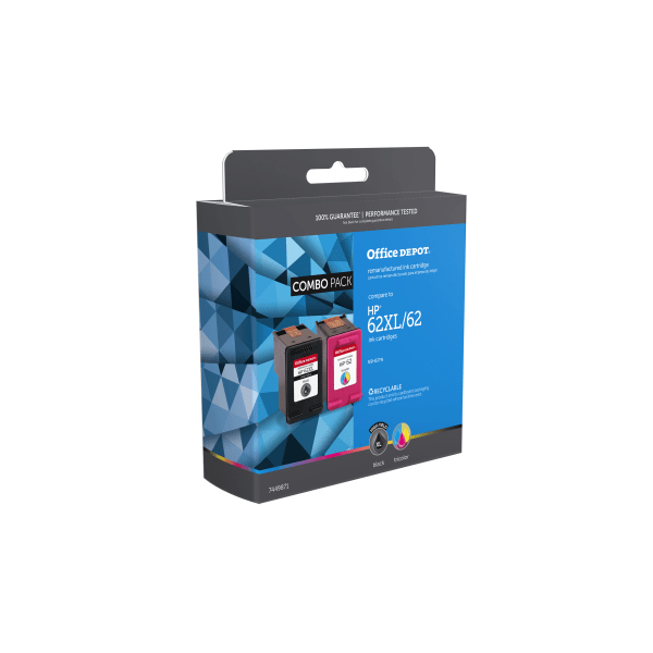 slide 1 of 1, Office Depot Brand Od62Xlk62C Remanufactured Ink Cartridge Replacement For Hp 62Xl/62 Black/Tricolor, Pack Of 2, 2 ct