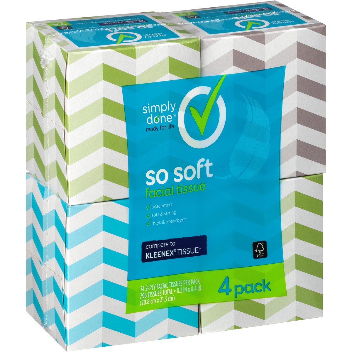 slide 2 of 8, Simply Done So Soft Facial Tissue, 74 ct