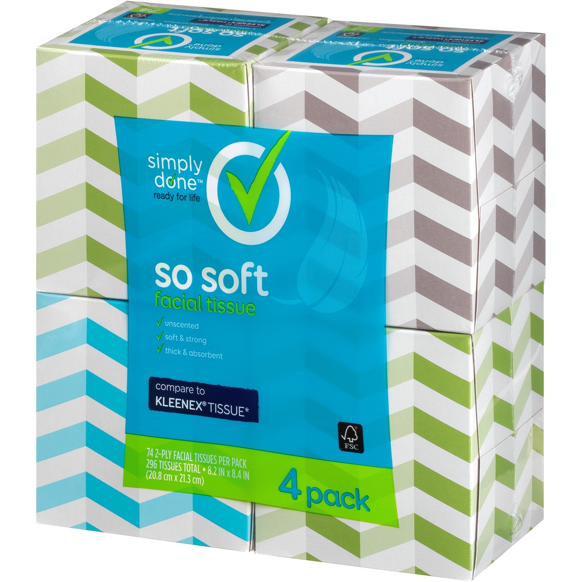 slide 3 of 8, Simply Done So Soft Facial Tissue, 74 ct