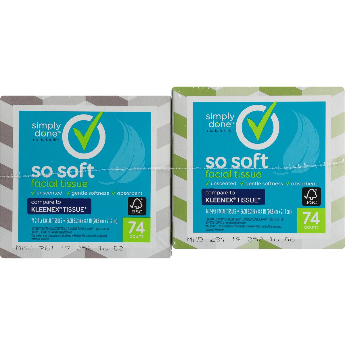 slide 4 of 8, Simply Done So Soft Facial Tissue, 74 ct