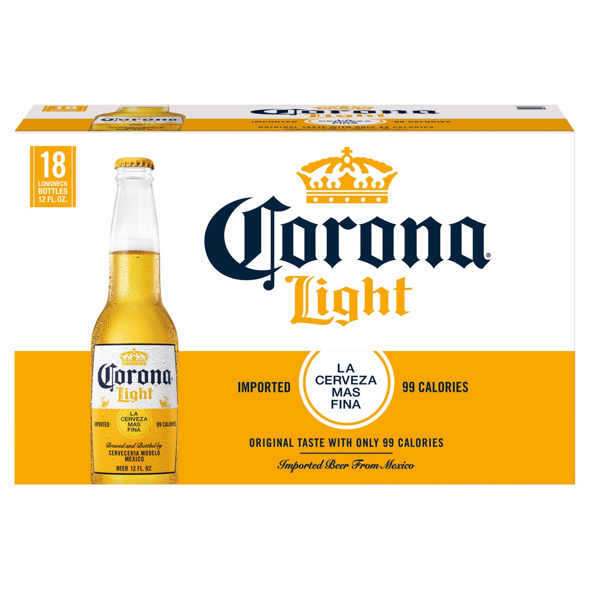 slide 1 of 7, Corona Light Mexican Lager Beer\, 18 pk 12 fl oz Bottles\, 4.0% ABV, 18 ct