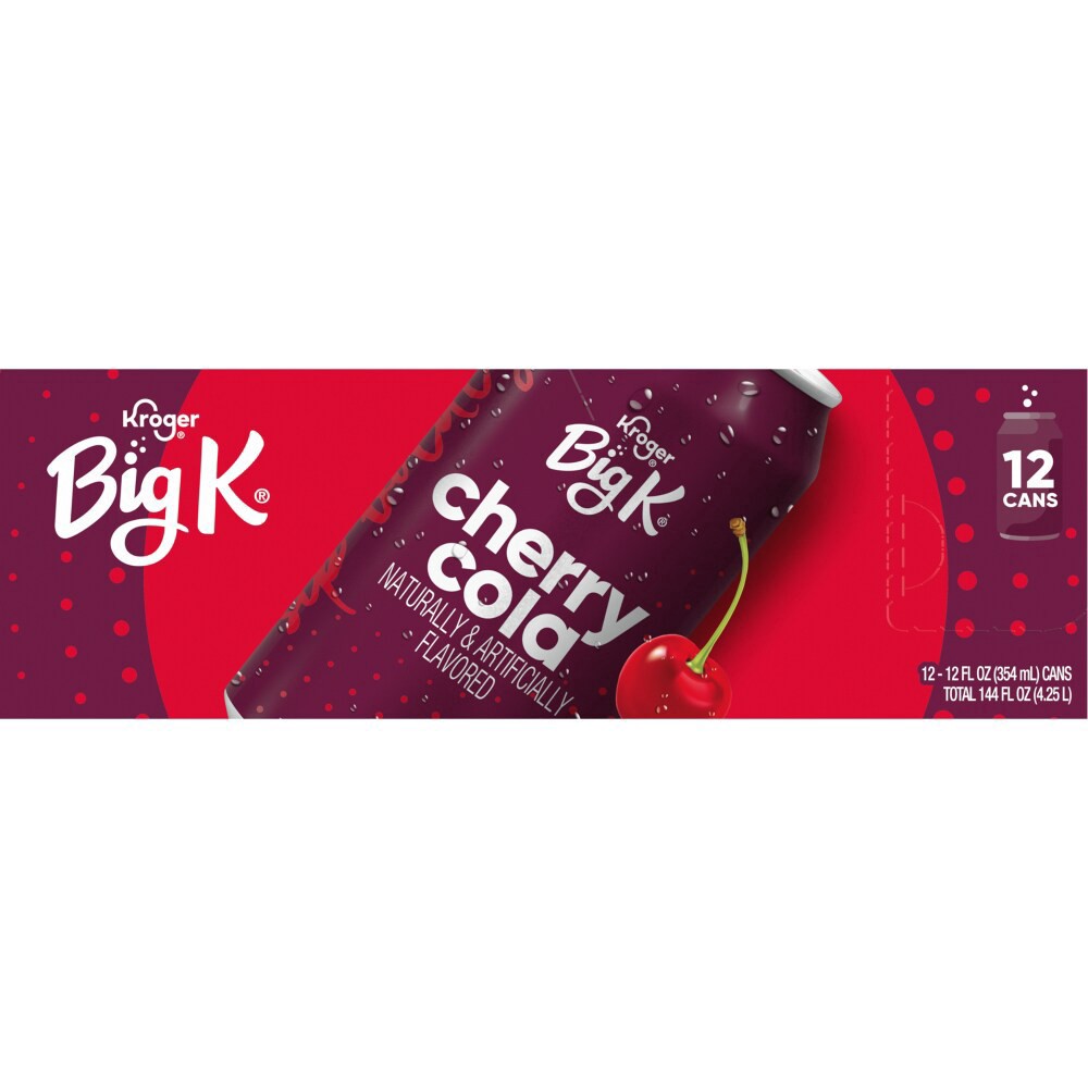 slide 5 of 5, Big K Cherry Cola - 12 ct; 12 fl oz, 12 ct; 12 fl oz