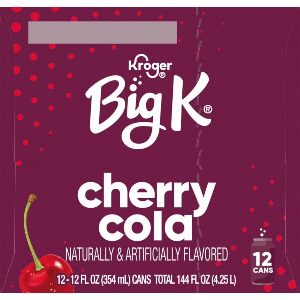 slide 4 of 5, Big K Cherry Cola - 12 ct; 12 fl oz, 12 ct; 12 fl oz