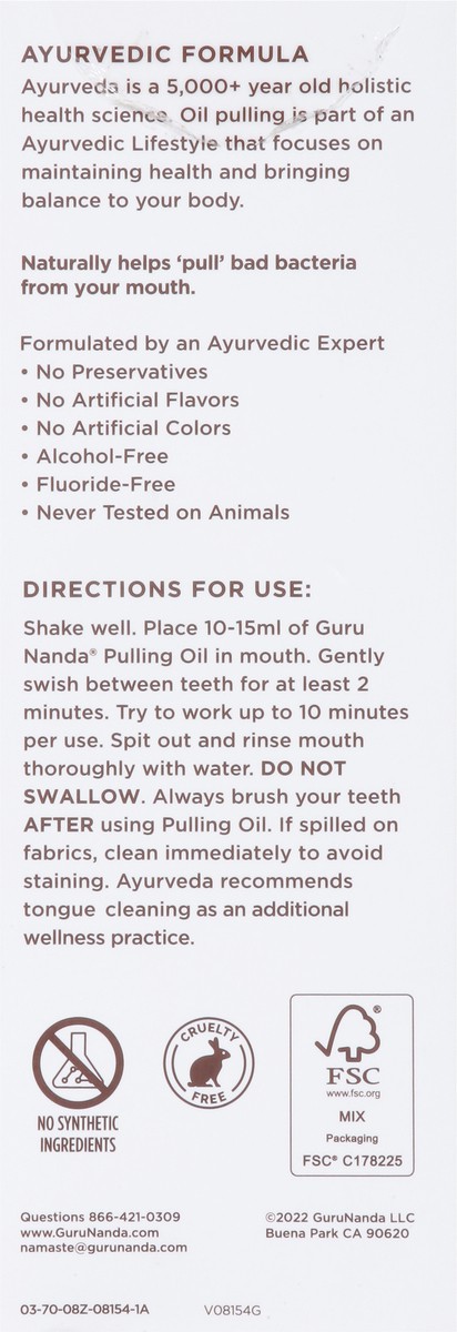 slide 5 of 9, Guru Nanda Natural Oil Pulling Oral Rinse 8 fl oz, 8 fl oz