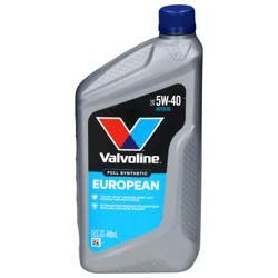Valvoline European Vehicle Full Synthetic SAE 5W-40 Motor Oil 1 qt