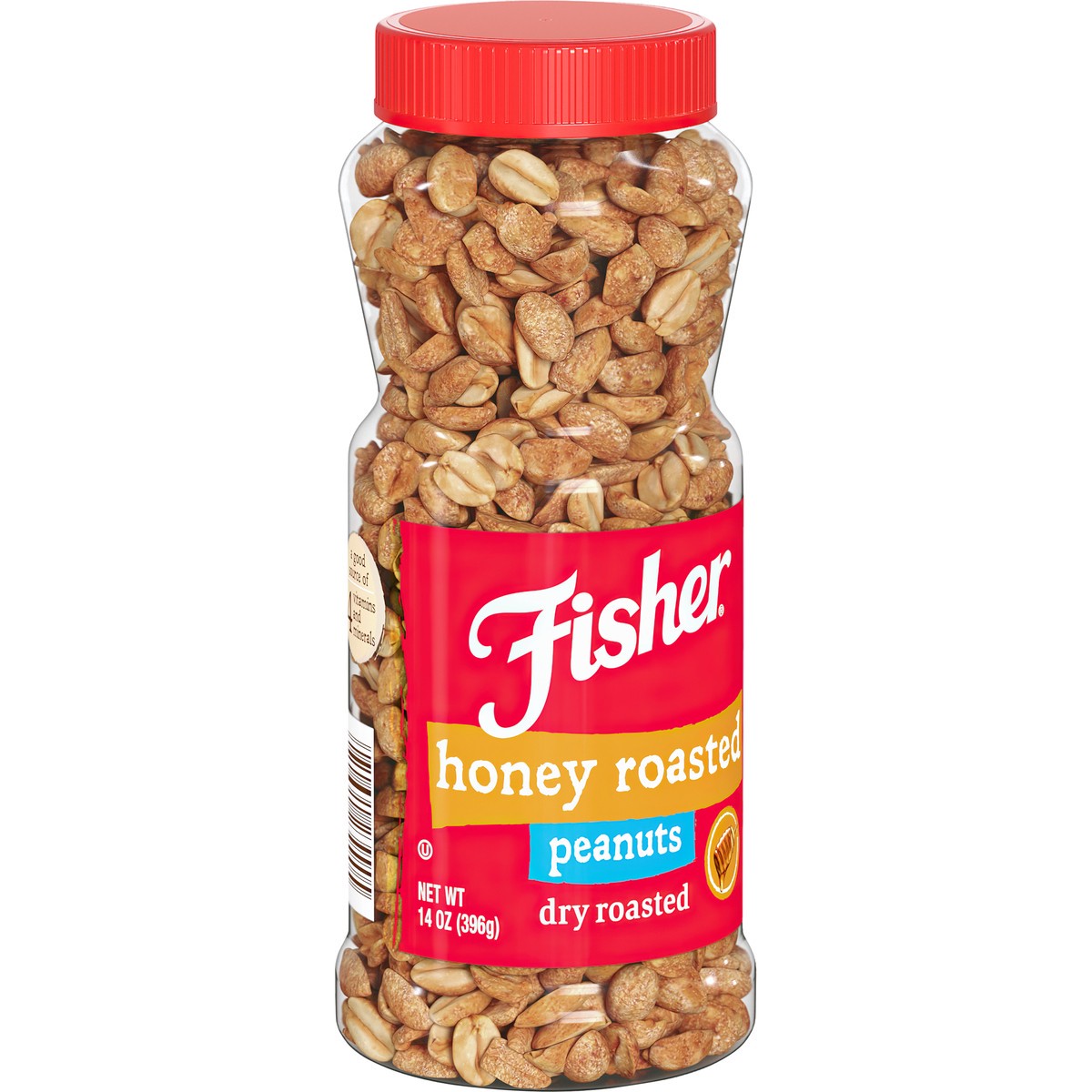 slide 3 of 9, Fisher Honey Roast Peanuts, 14 oz