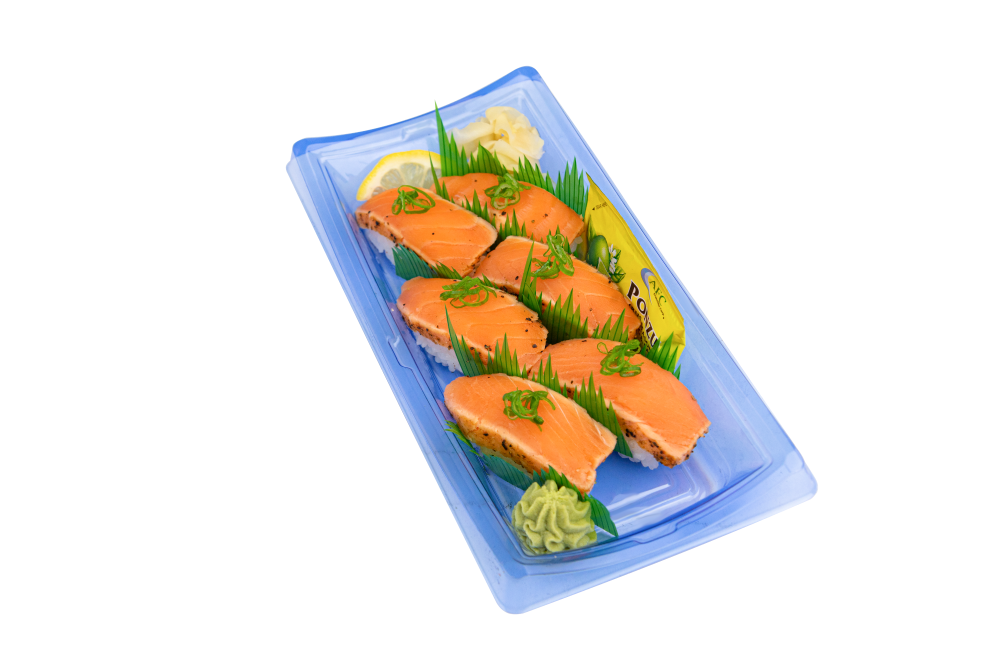 slide 1 of 1, Afc Salmon Tataki Nigiri - 5.5 OZ, 1 ct