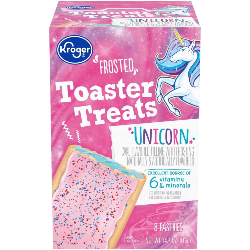 slide 1 of 1, Kroger Unicorn Toaster Treats, 8 ct