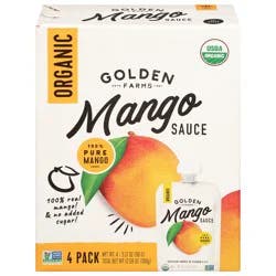Golden Farms Organic Mango Sauce 4 - 3.17 oz Packs