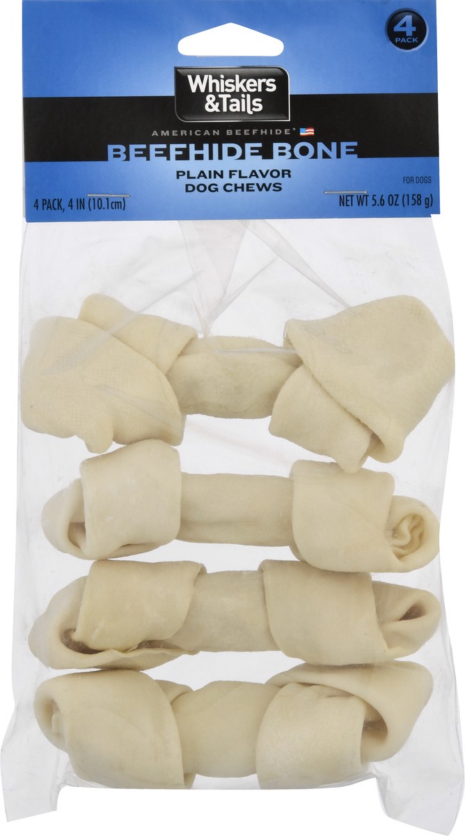 slide 8 of 9, Whiskers & Tails 4 Pack Beefhide Bone Plain flavor Dog Chews 4.0 ea, 4 ct