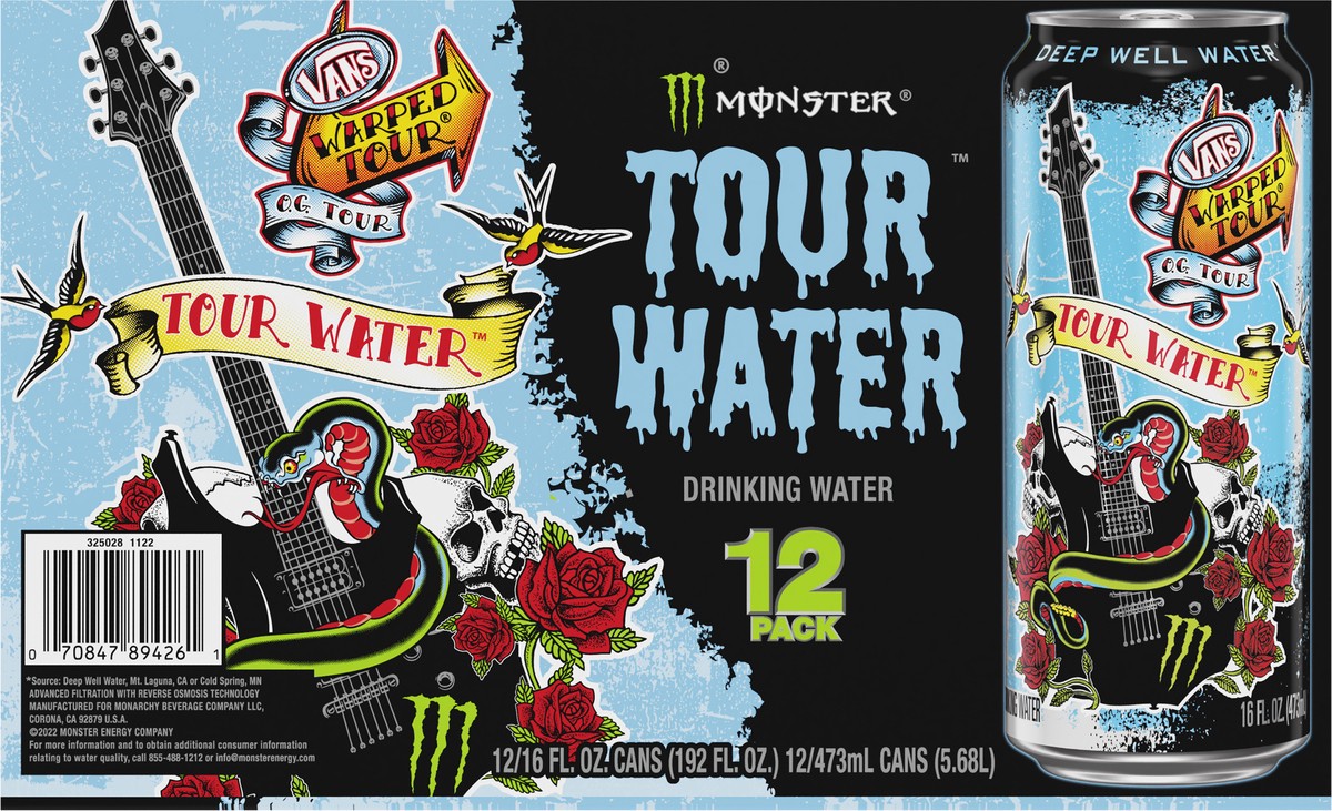 slide 2 of 2, Monster Tour Water Deep Well Water 12/16OZ, 2304 fl oz
