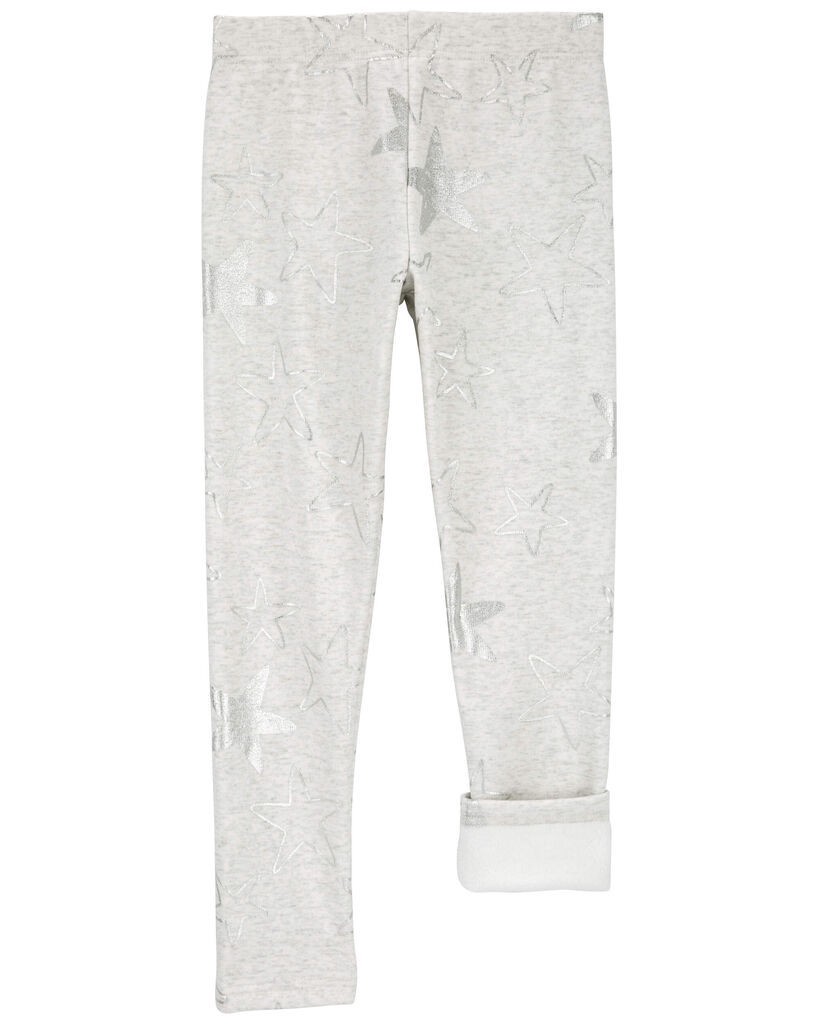 slide 2 of 4, Carter's Star Cozy Fleece Leggings Grey 6-6X, 1 ct