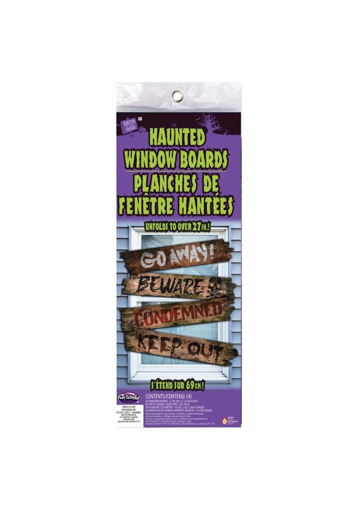 slide 1 of 1, Fun World Haunted Words Window Boards, 4 ct