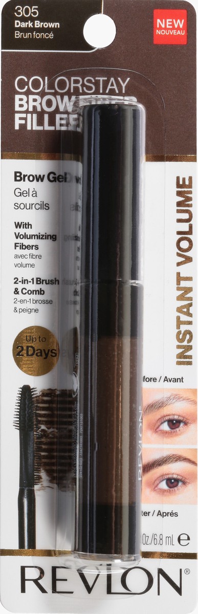 slide 1 of 9, Revlon ColorStay Dark Brown 305 Brow Fiber Filler 0.23 oz, 0.23 oz