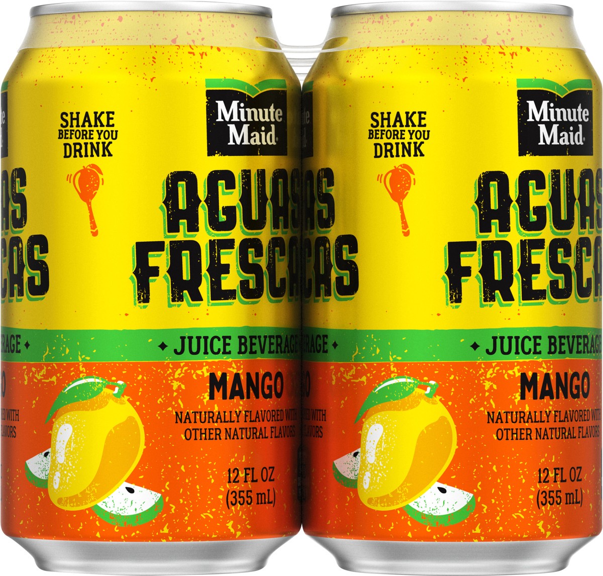 slide 2 of 11, Minute Maid Aguas Frescas Mango Cans- 6 ct, 6 ct; 12 oz