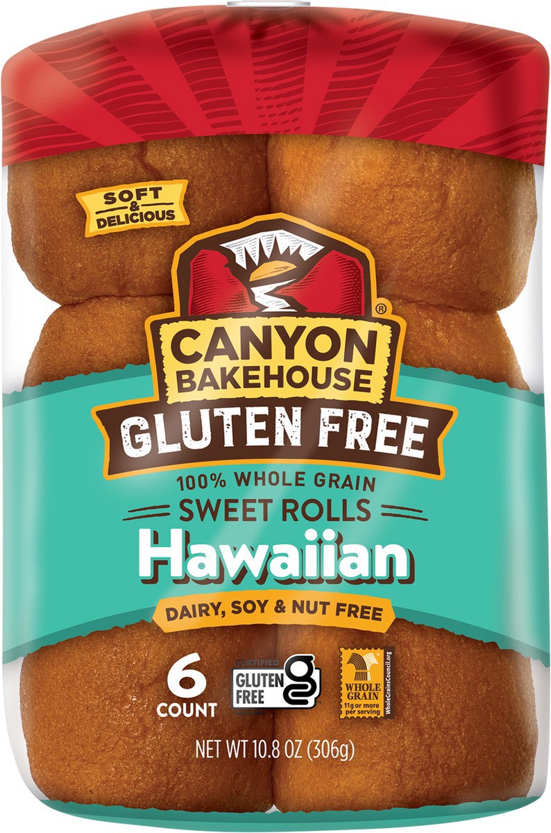 slide 8 of 8, Canyon Bakehouse Brioche-Style Sweet Rolls, Gluten Free Brioche Dinner Rolls, Fresh, 6 Count, 10.8 oz