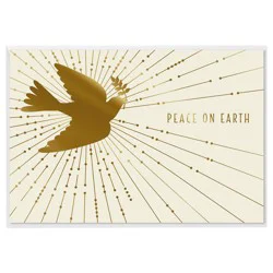 Hallmark Gold Christmas Cards (6 Cards with Envelopes) Peace on Earth, Dove