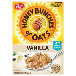 Post Honey Bunches of Oats Vanilla, Heart Healthy, Good Source of Fiber, Breakfast Cereal, 18 Ounce