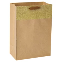American Greetings Gift Bag, Kraft Gold, 1 count