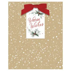 Hallmark 9.6" Medium Holiday Gift Bag (Snow-Speckled Kraft Paper)