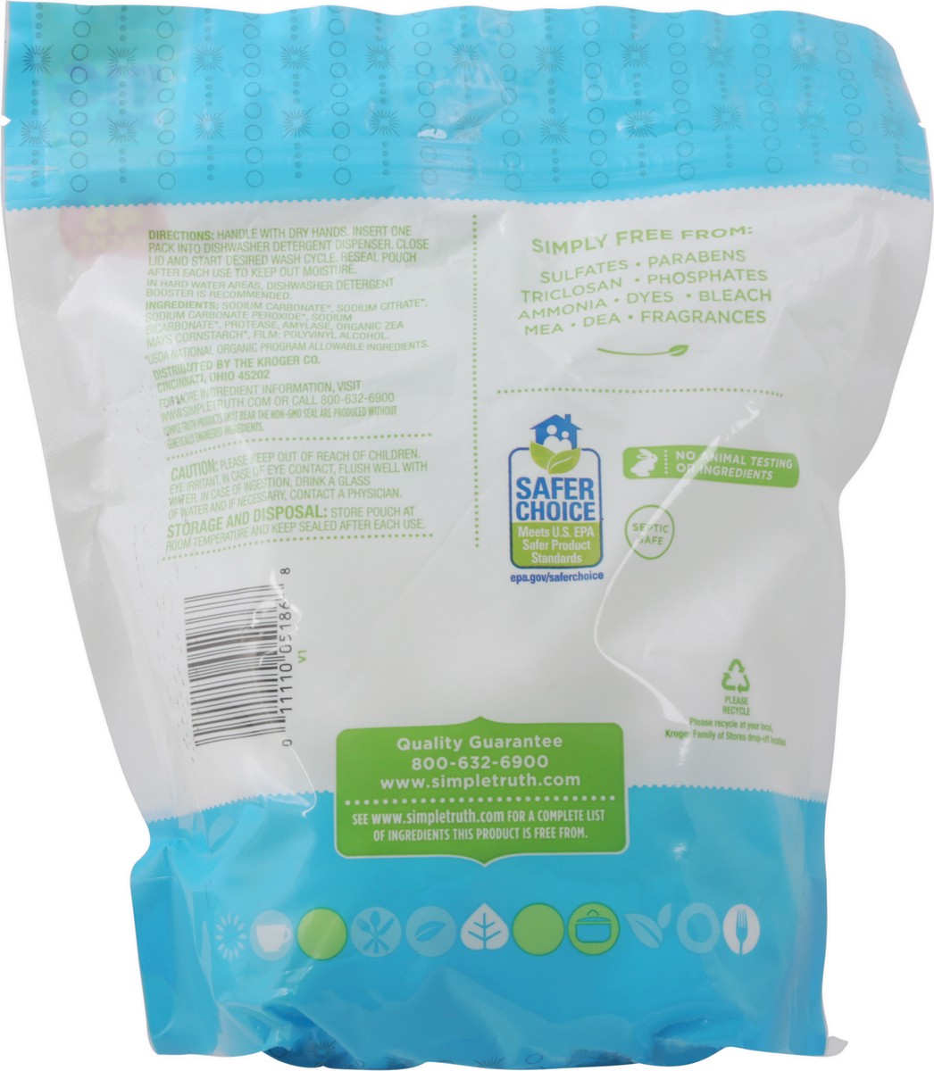 slide 5 of 9, Simple Truth Free Clear Dishwasher Detergent Packs, 45 ct; 23.8 oz