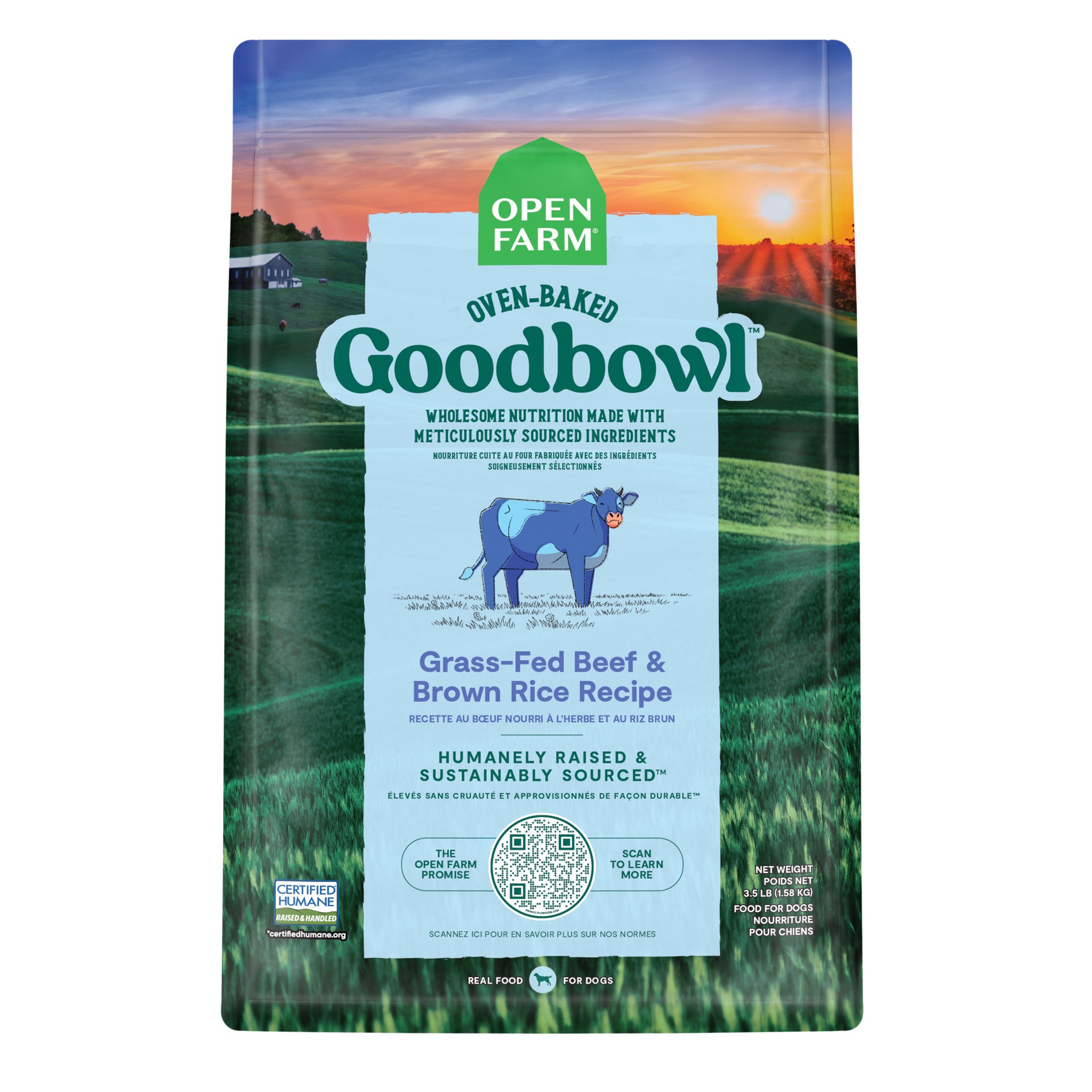 slide 1 of 3, OPEN FARM Goodbowl Grass-Fed & Brown Rice Recipe for Dogs 22 lb, 22 lb