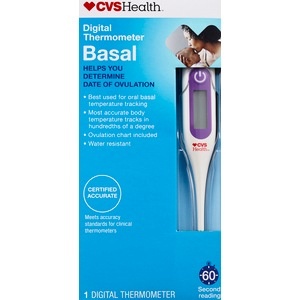 slide 1 of 1, CVS Health Digital Thermometer Basal, 1 ct