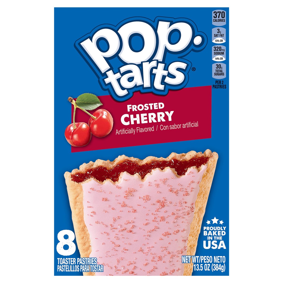 slide 1 of 5, Pop-Tarts Toaster Pastries, Breakfast Foods, Kids Snacks, Frosted Cherry, 13.5oz Box, 8 Pop-Tarts, 13.5 oz