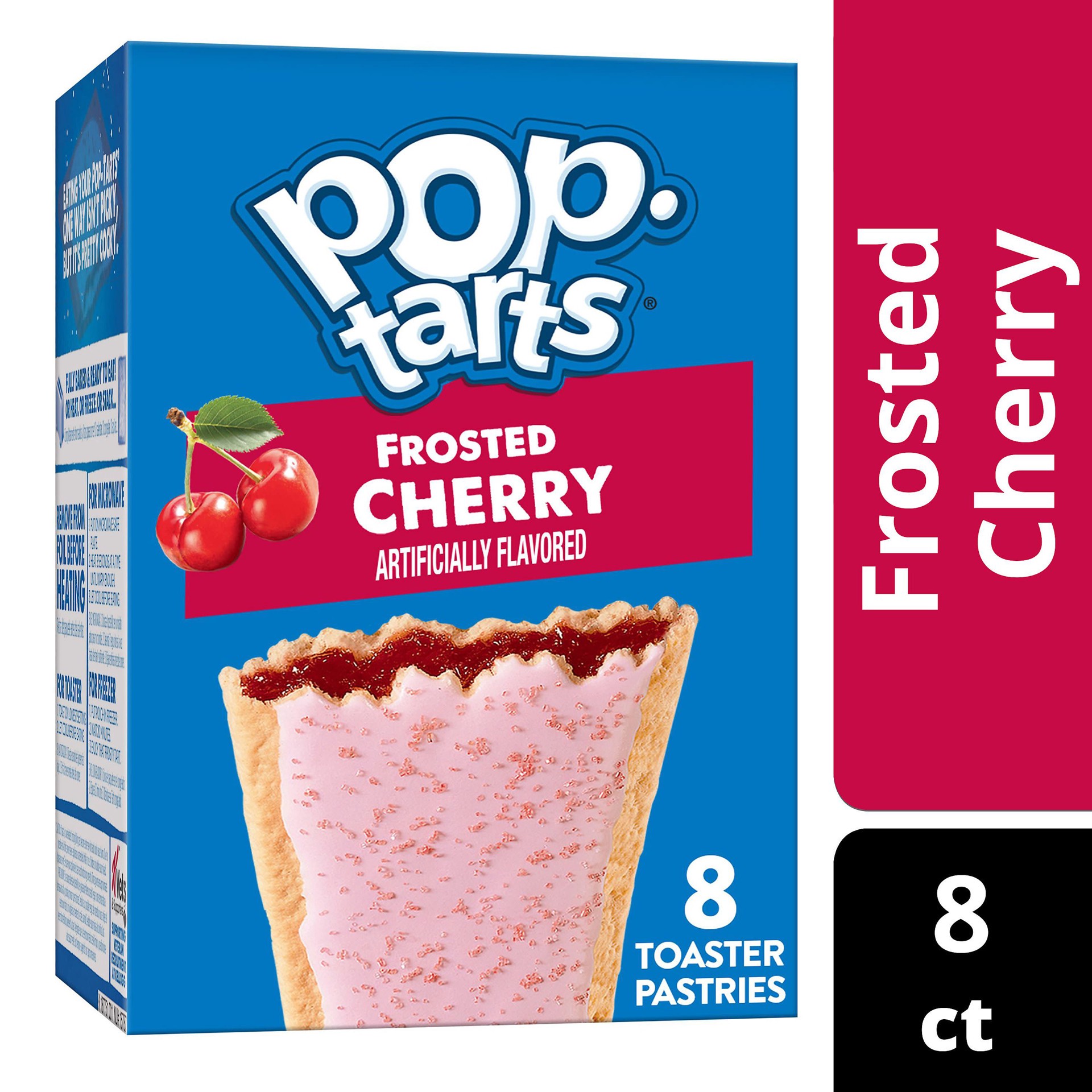 slide 1 of 5, Pop-Tarts Toaster Pastries, Breakfast Foods, Kids Snacks, Frosted Cherry, 13.5oz Box, 8 Pop-Tarts, 13.5 oz