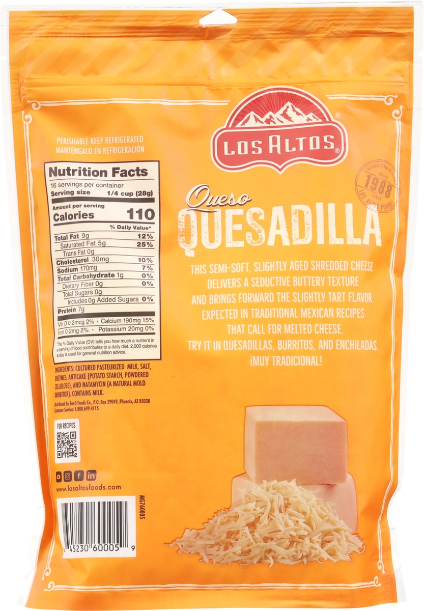 slide 7 of 14, Los Altos Whole Milk Quesadilla Shredded Cheese 16 oz, 16 oz