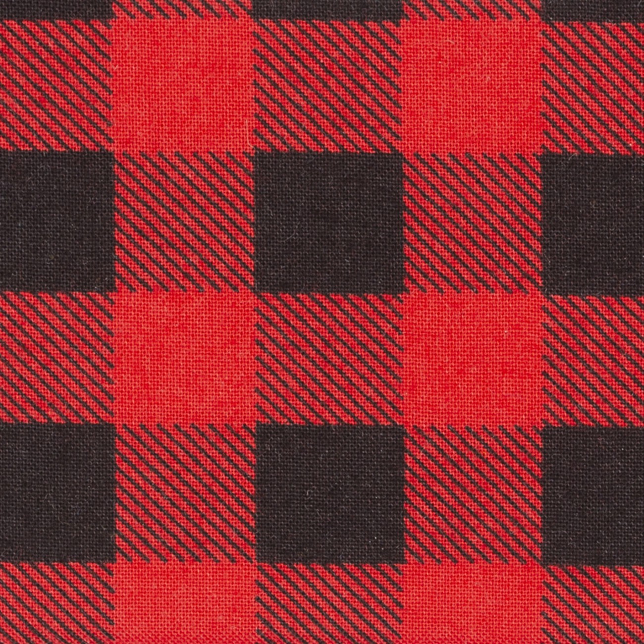 slide 3 of 3, Red & Black Buffalo Plaid Cotton Fabric By Loops & Threads, 18 in x 21 in
