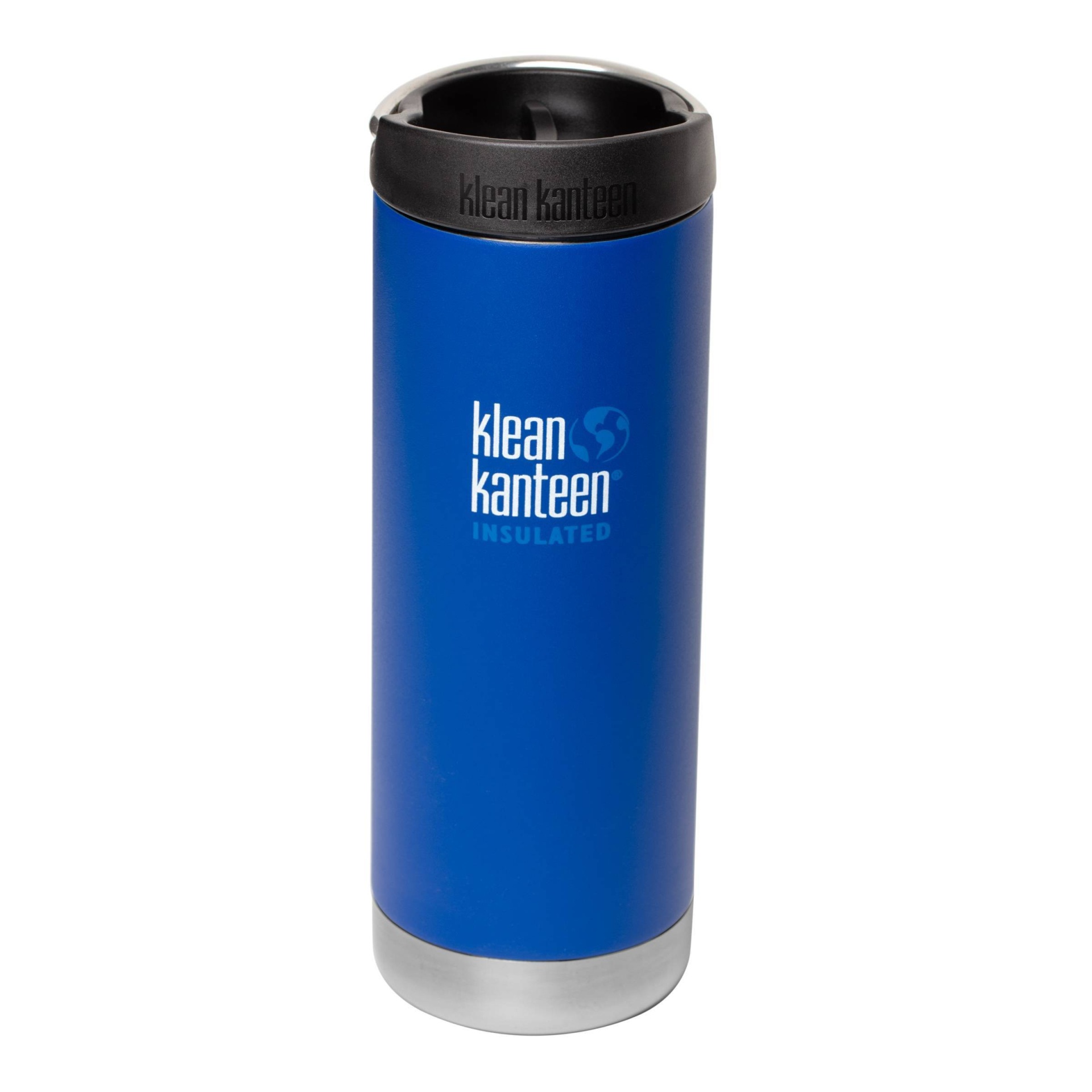 slide 1 of 3, Klean Kanteen Wide with Caf Cap - Blue, 16 oz