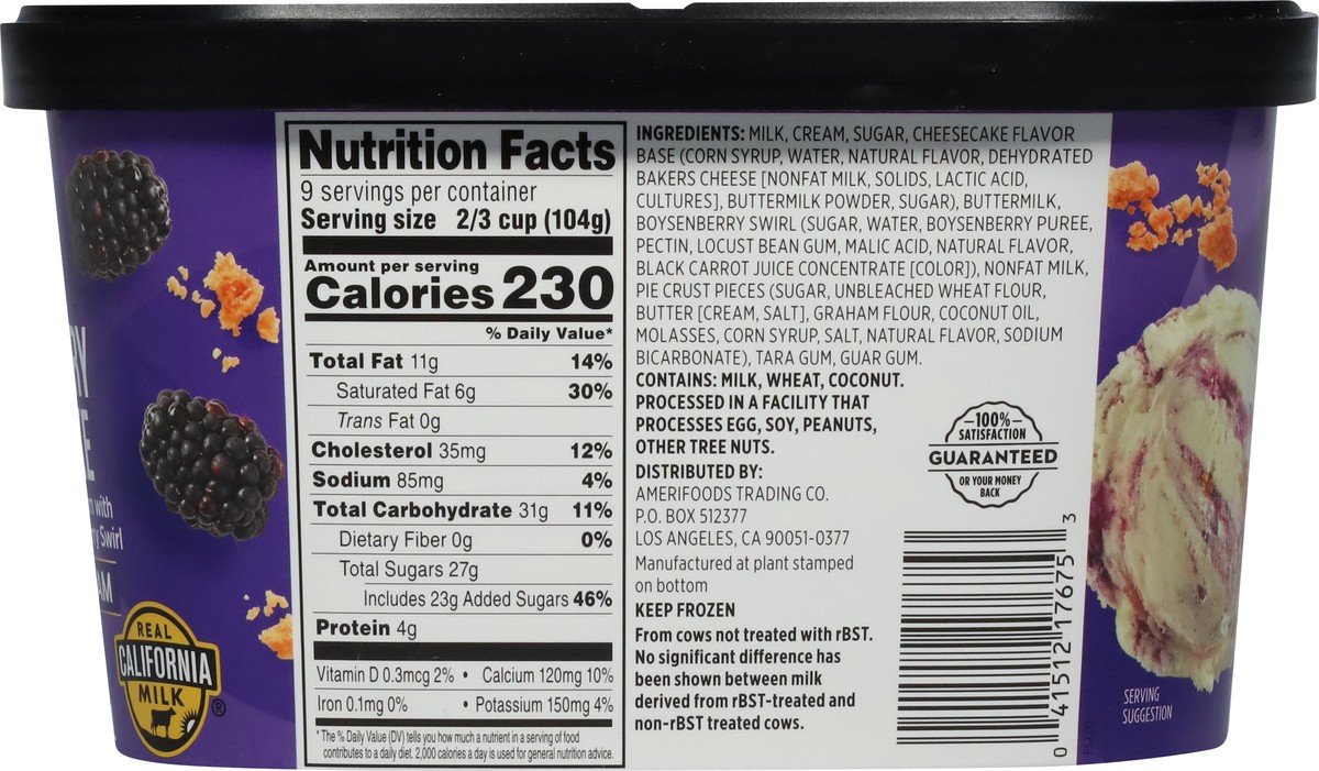 slide 13 of 13, Fs/Cr Boysenberry Cheesecake Ice Cream, 48 oz