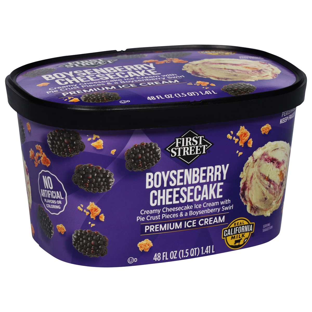 slide 10 of 13, Fs/Cr Boysenberry Cheesecake Ice Cream, 48 oz