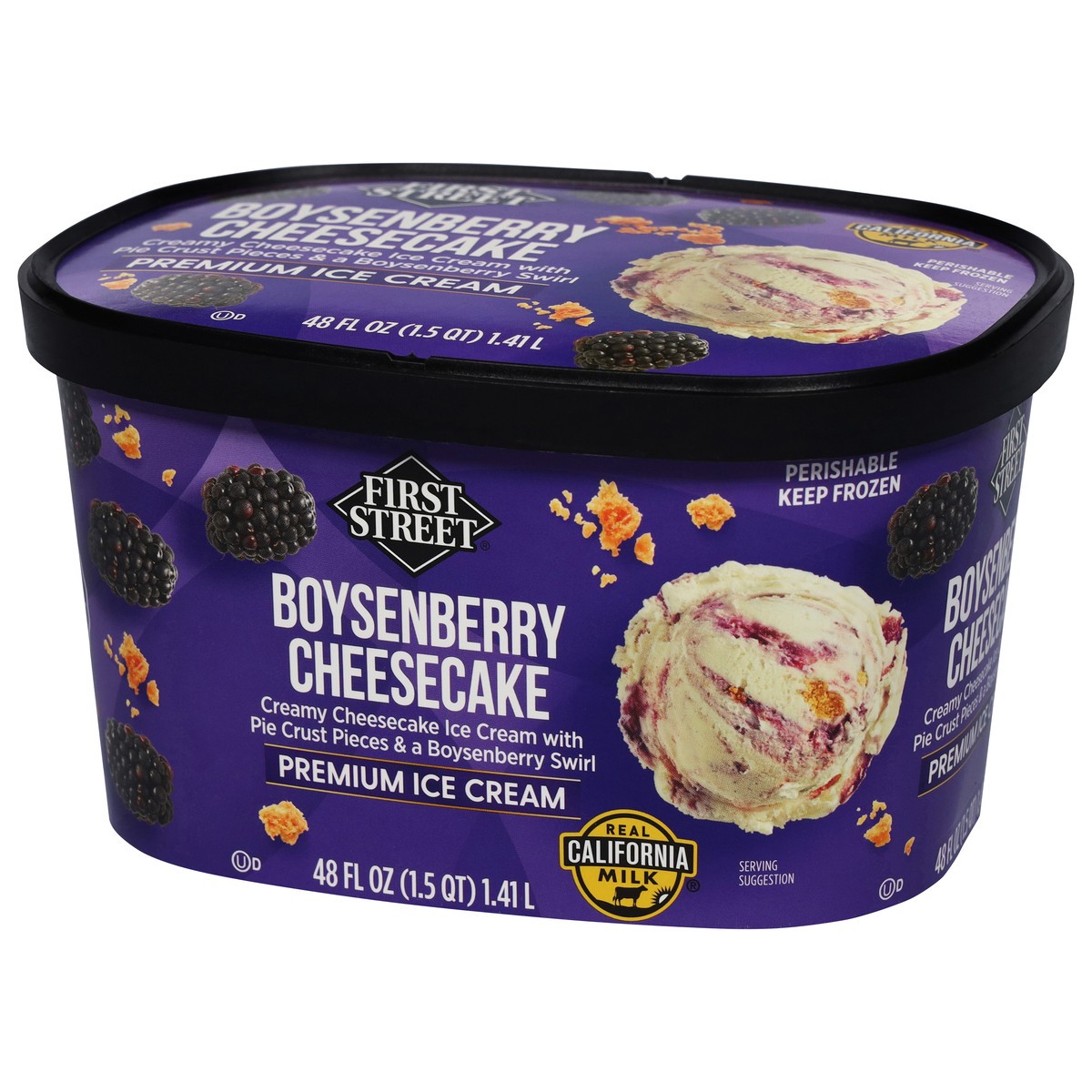 slide 9 of 13, Fs/Cr Boysenberry Cheesecake Ice Cream, 48 oz