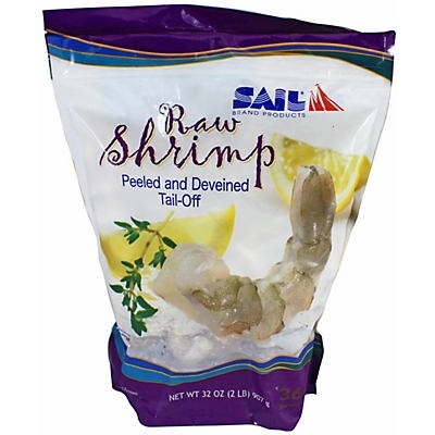 slide 1 of 1, Sail Brand Peeled & Deveined Shrimp, Tail Off 36-40, 32 oz